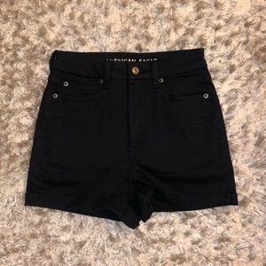 American Eagle Black Super High Waisted Shorts